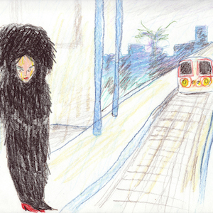 John Shane Drawing 2010 Woman On A Train